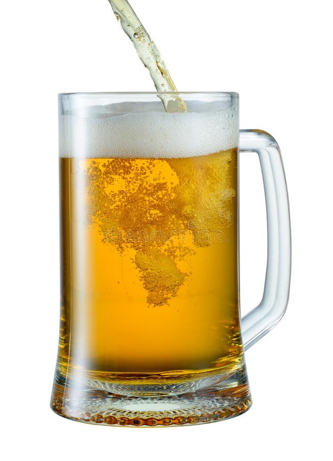 Mug with Beer Isolated on White. Clipping Path Stock Image Image of