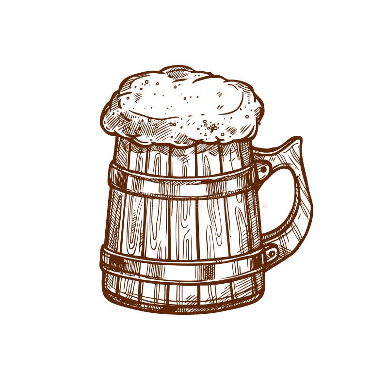 Mug of beer hand drawn sketch icon  Stock vector  Colourbox