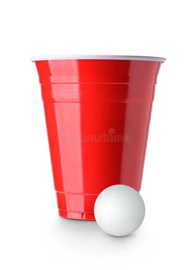 Beer Pong Red Plastic Cups Ping Pong Ball Isolated Stock Photos Free