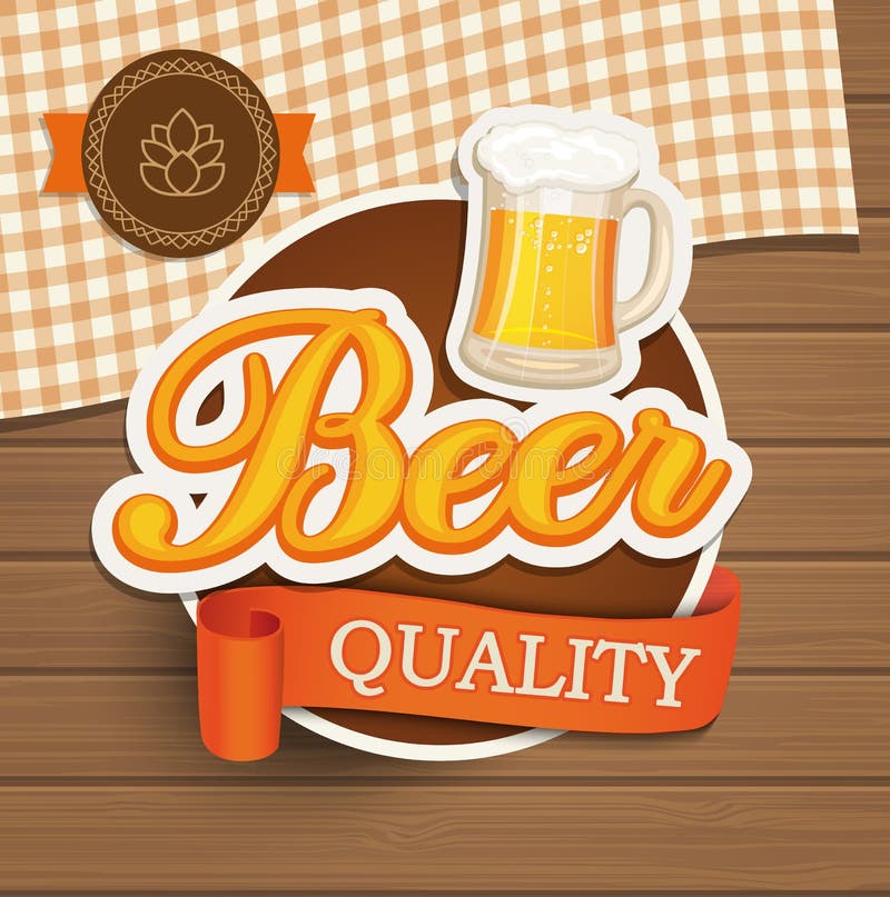 Beer quality emblem. stock vector. Illustration of barley 69758960