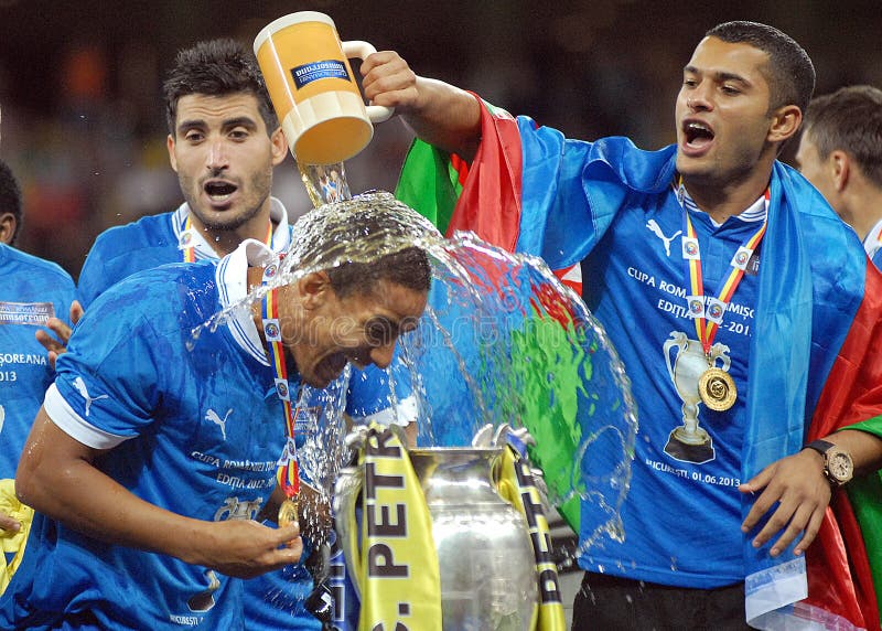 Beer shower for football player