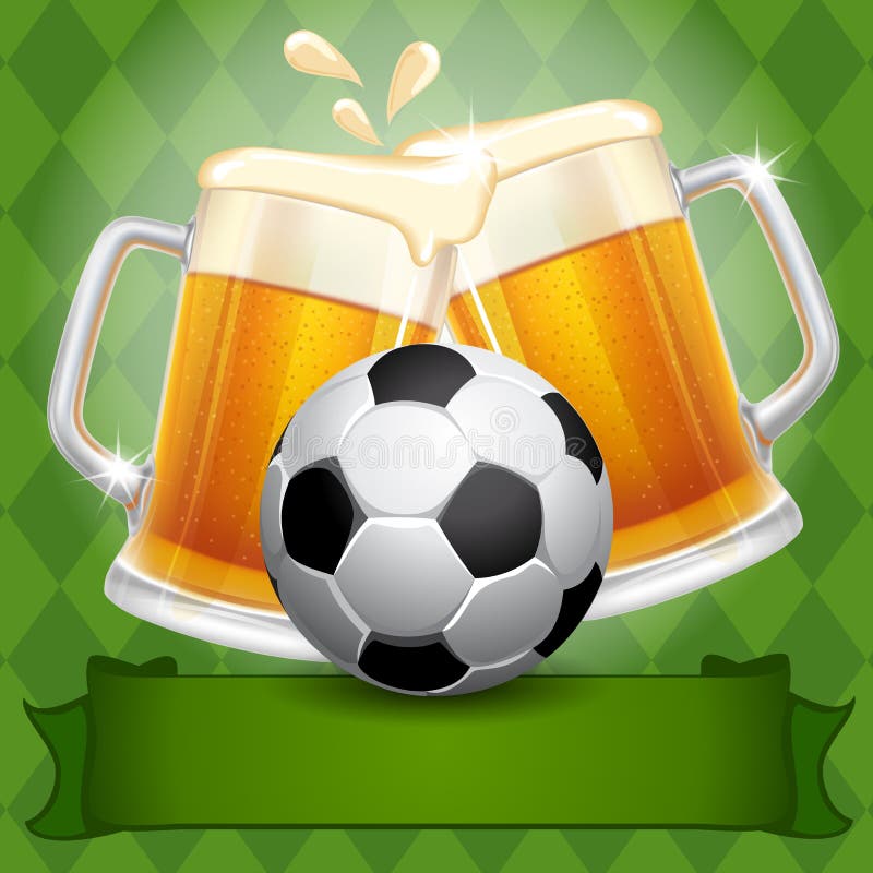 Beer and Soccer Ball stock vector. Illustration of goal 39970161