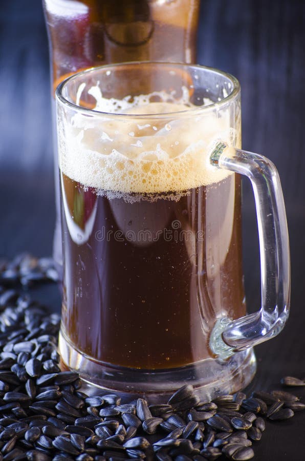 Beer and sunflower seeds stock photo. Image of full, snacks 89905964