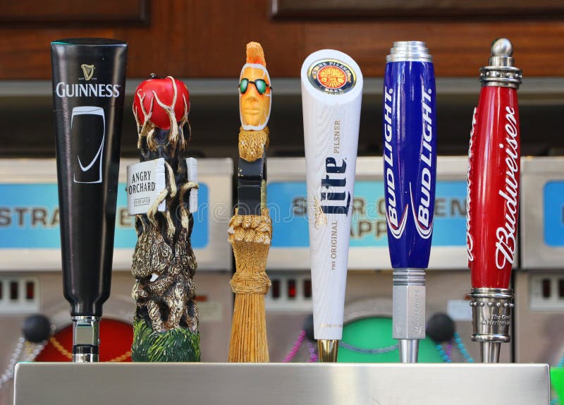 Beer tap handles editorial stock photo. Image of handles 58149838