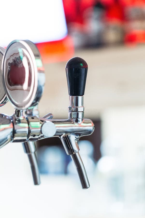 Beer Tap in a Row. Creative Photo. Stock Image Image of nightlife