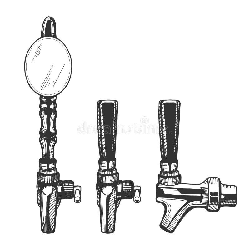Beer taps set stock vector. Illustration of beverage 127573163