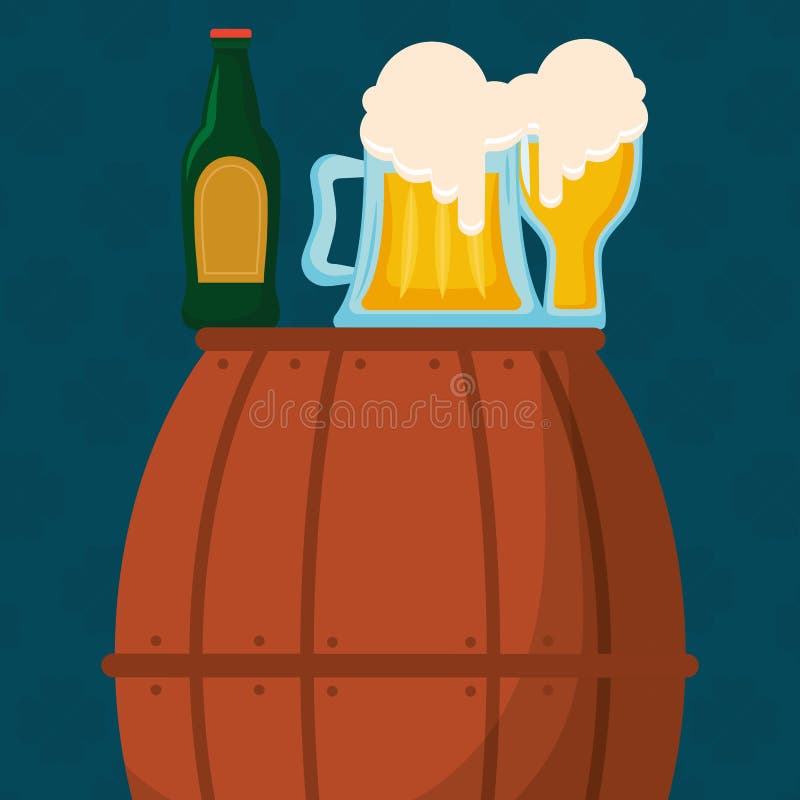 Wooden Barrel Bottles Beer Design Stock Illustrations 922 Wooden Barrel Bottles Beer Design