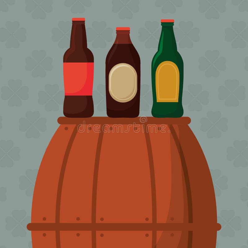 Wooden Barrel Bottles Beer Design Stock Illustrations 922 Wooden Barrel Bottles Beer Design