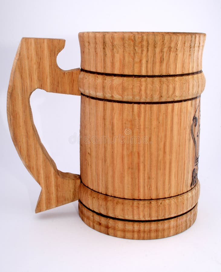 Beer wooden mug stock image. Image of full, brown, isolated 3125117