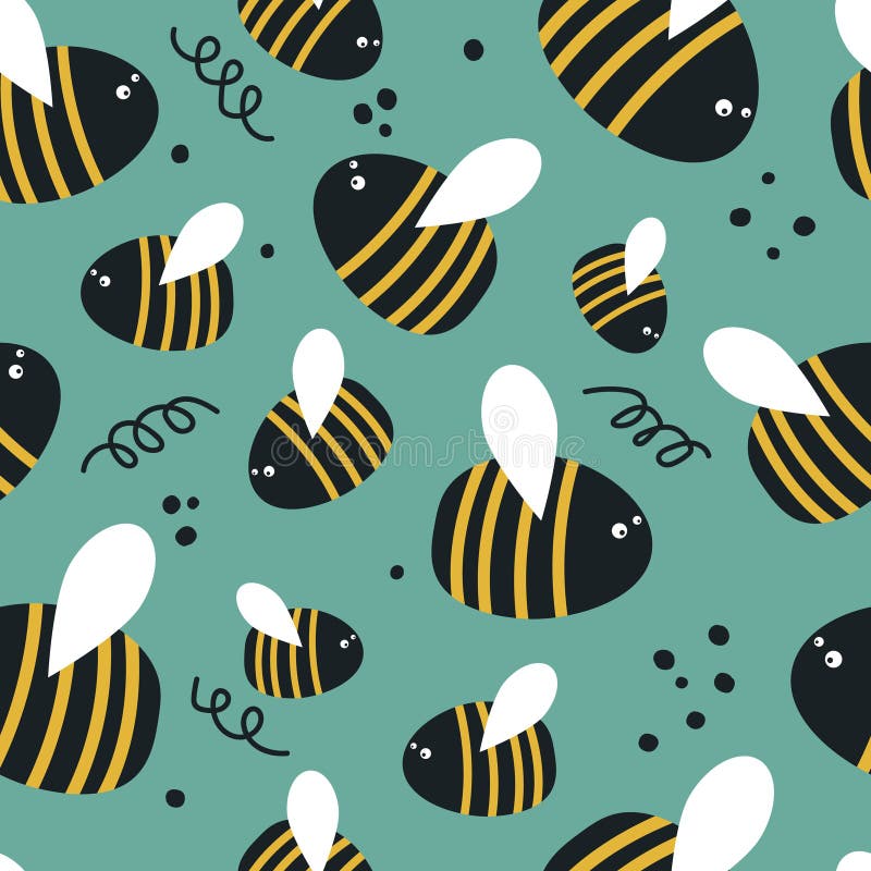 Bees, colorful seamless pattern royalty free illustration Bees, colorful seamless pattern royalty free illustration