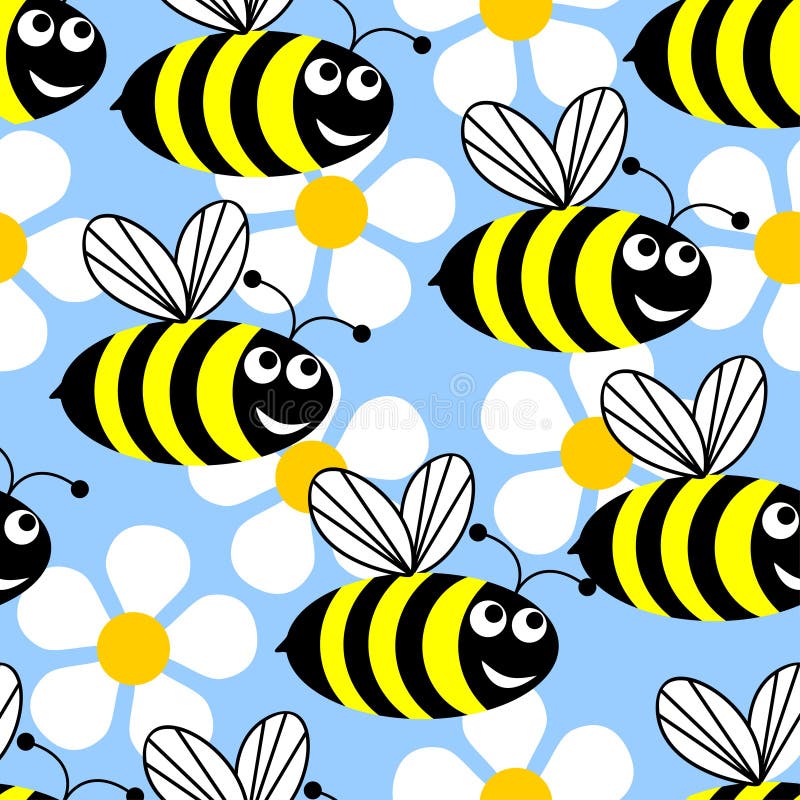 Bees and flowers. stock illustration Bees and flowers. stock illustration