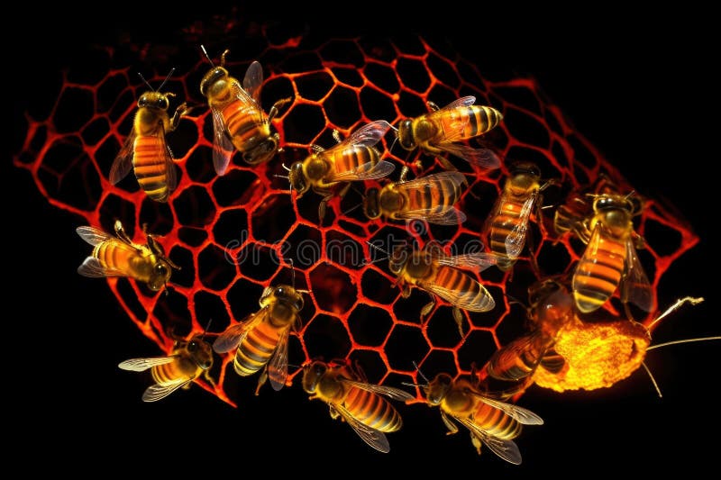 bees performing waggle dance for navigation, created with generative ai