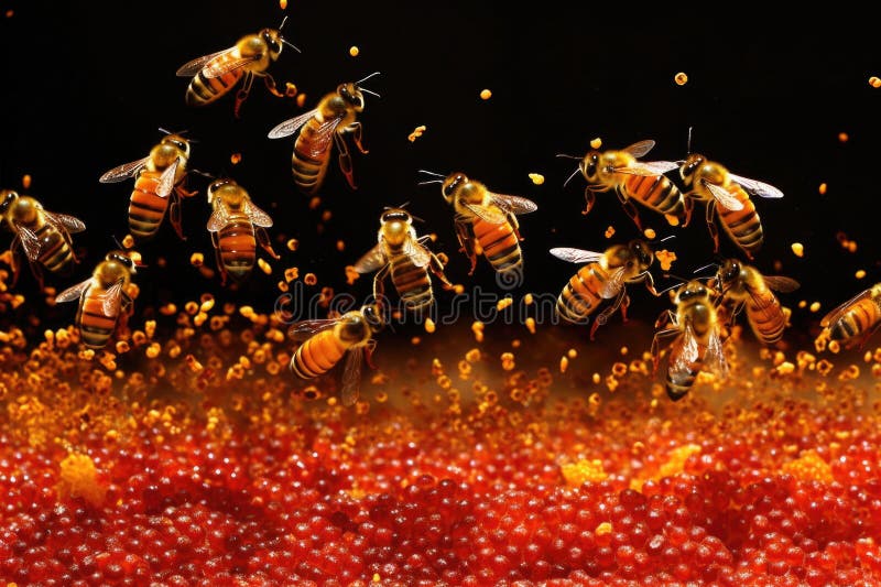 bees performing waggle dance to communicate, created with generative ai