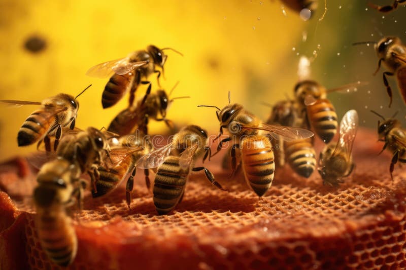 bees performing a waggle dance to communicate, created with generative ai