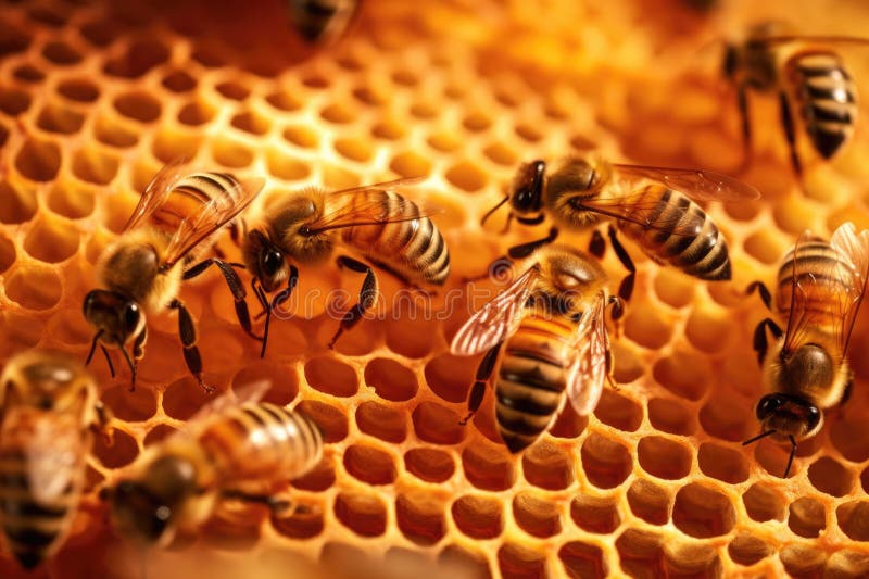 bees performing a waggle dance to communicate, created with generative ai