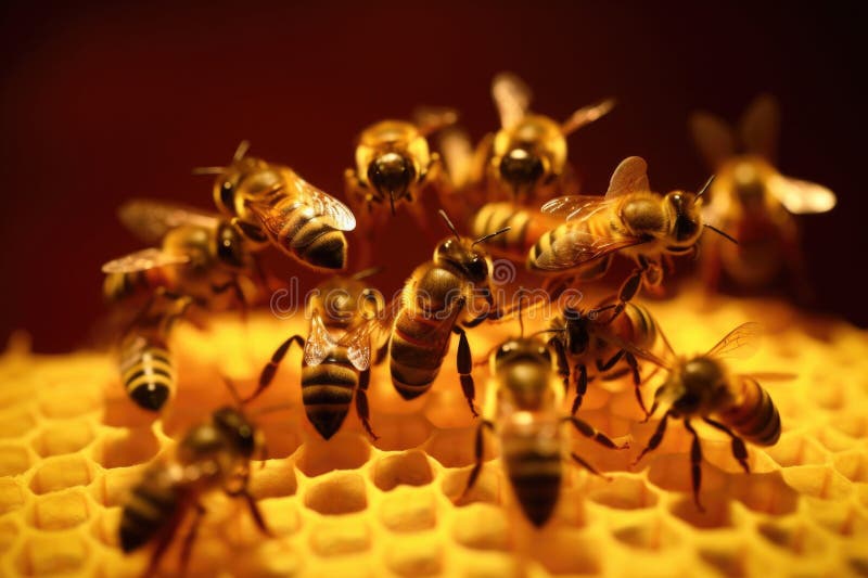 bees performing waggle dance to communicate, created with generative ai