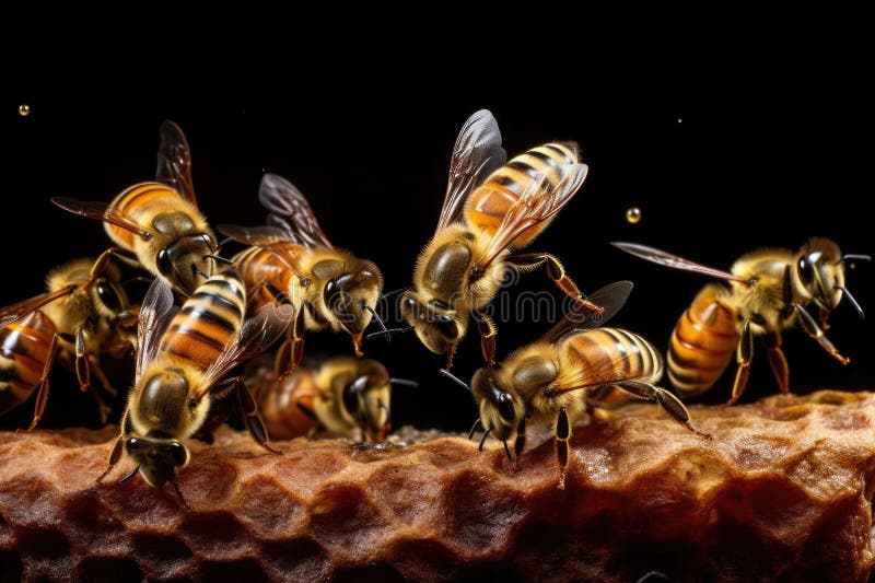 bees performing a waggle dance to communicate, created with generative ai