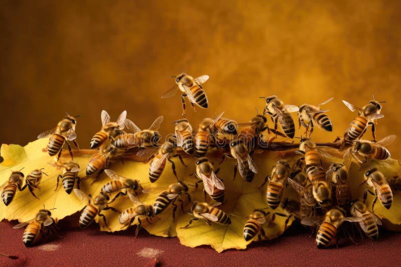 bees performing waggle dance to communicate, created with generative ai