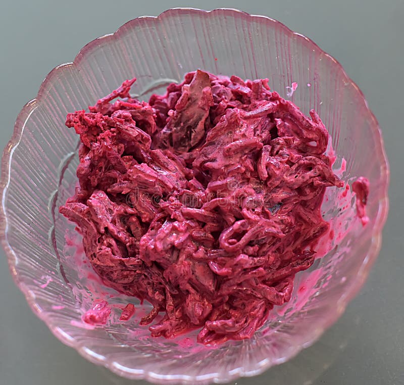 Beet salad with mayonnaise stock image. Image of indoors 54211907