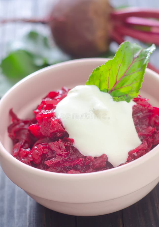 Beet salad stock image. Image of diet, closeup, garlic 33569669