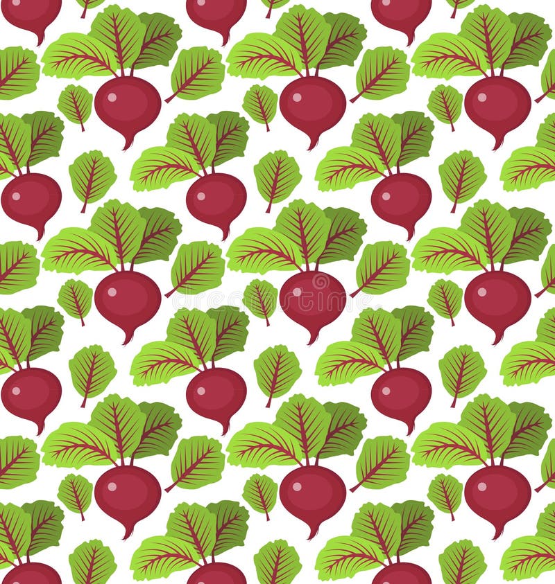 Beet Seamless Pattern. Beetroot Endless Background, Texture. Vegetable