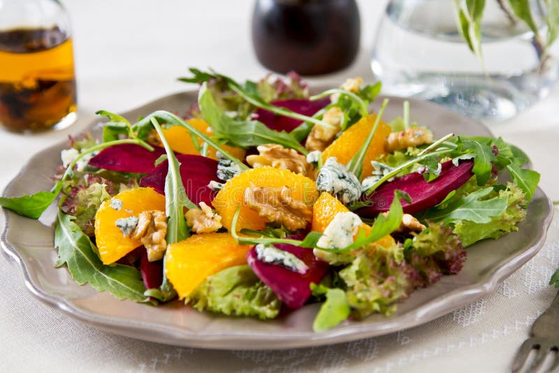 Beetroot,orange and Blue Cheese Salad Stock Image Image of savory