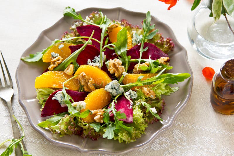 Beetroot,orange and Blue Cheese Salad Stock Photo Image of vegetable
