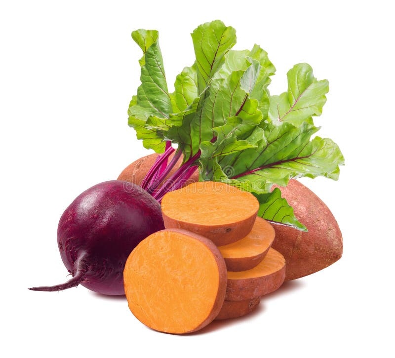 Beetroot, Potato and Carrot Isolated on White Background Stock Image