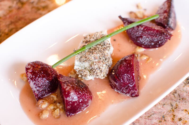 Beets with Goat cheese stock photo. Image of appetizers 37619388