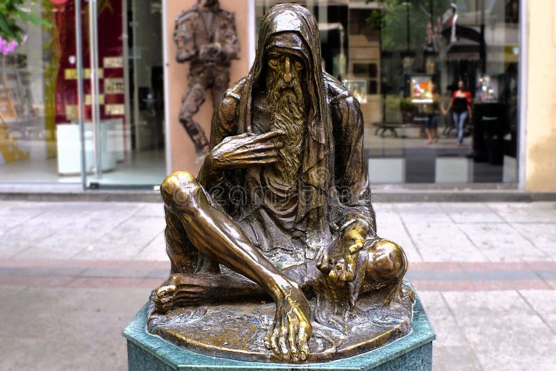 Lamentable Beggar, a statue in Skopje