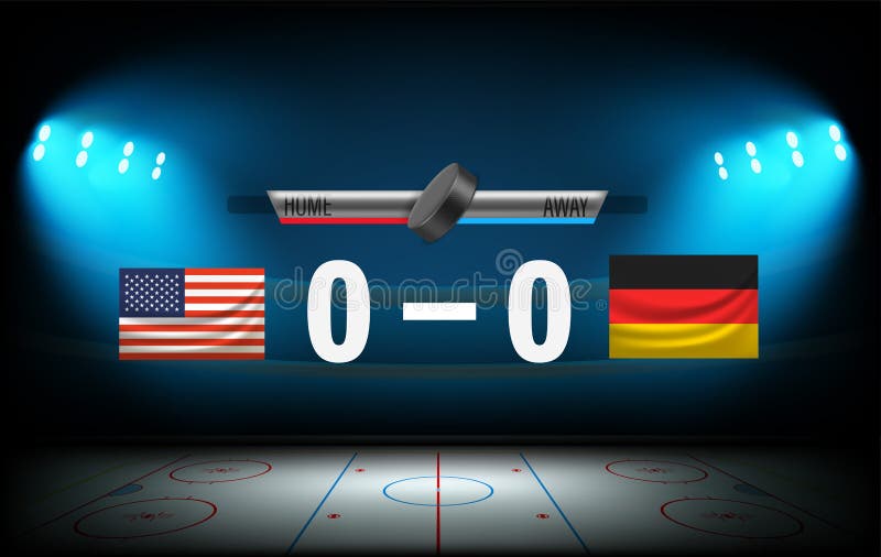 Hockey Versus Logo. VS Vector Letters Illustration. Competition Icon