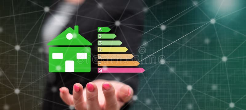 Begrepp av hem- energieffektivitet stock illustrationer