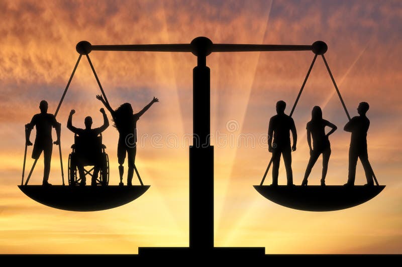 Begrepp av laglig jämställdhet för samkväm b av personer med handikapp i samhälle