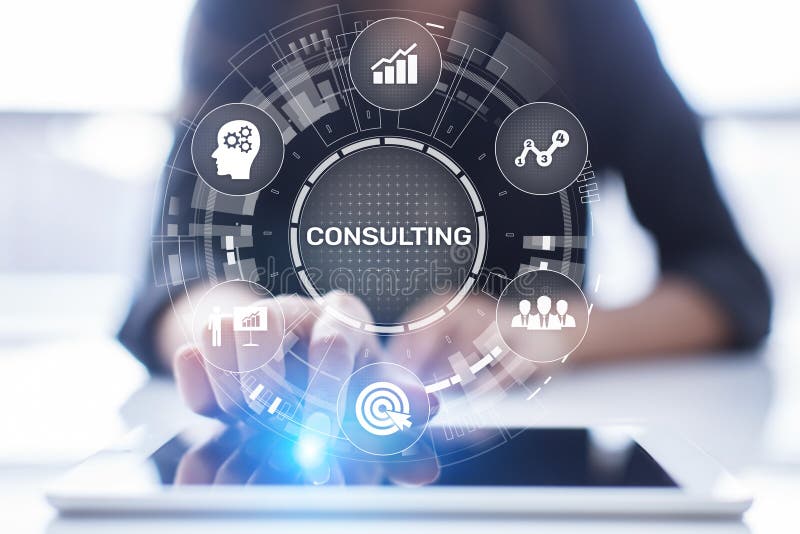 Business consulting concept on the virtual screen. Business consulting concept on the virtual screen