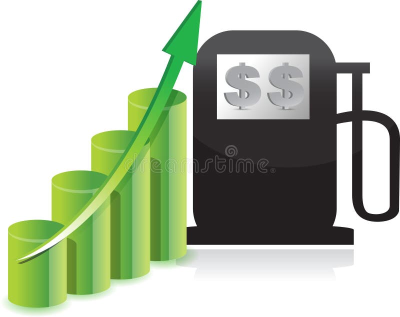 Gas cost increase graph illustration concept design over white. Gas cost increase graph illustration concept design over white