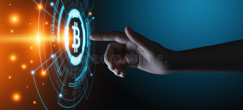Begrepp för internet för affär för teknologi för valuta för mynt BTC Bitcoin Cryptocurrency för Digital bit fotografering för bildbyråer