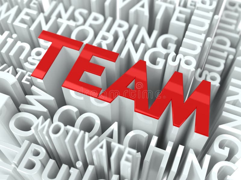 Team Building Concept. Inscription of Red Color Located over Text of White Color. Team Building Concept. Inscription of Red Color Located over Text of White Color.