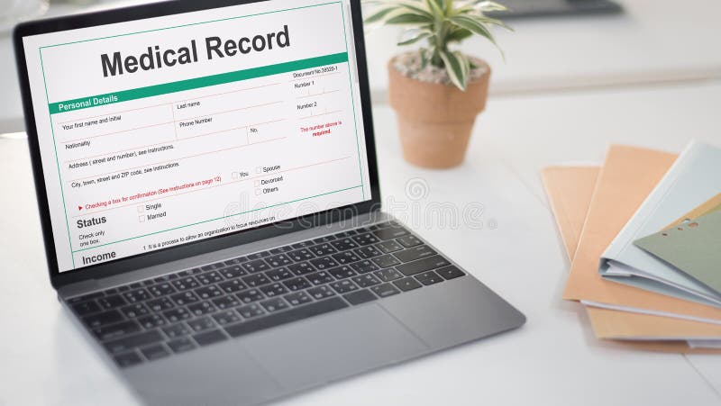 Begrepp för patient för historia för form för rekord för medicinsk rapport