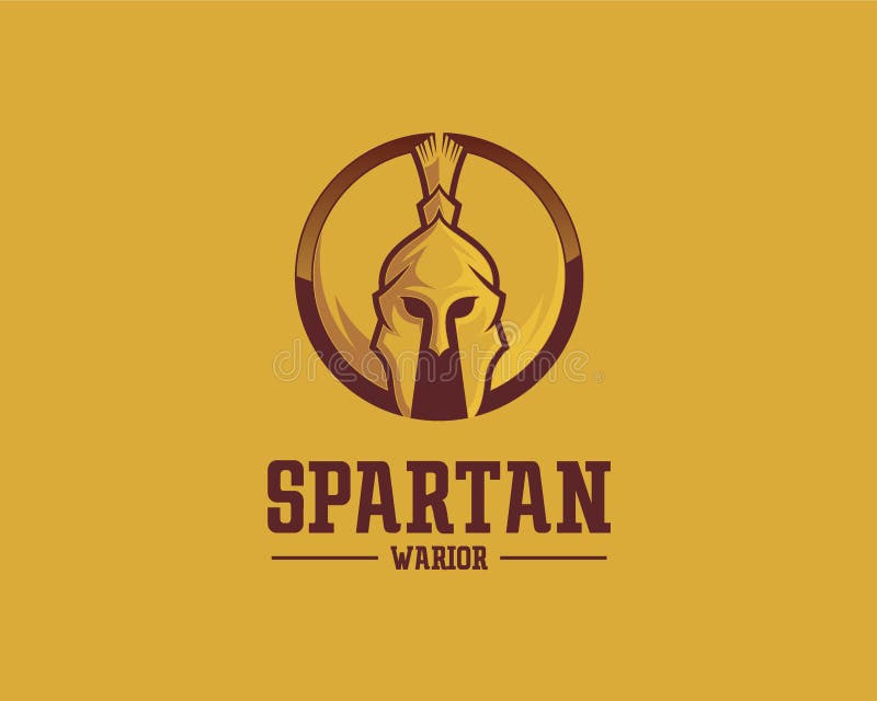 Begrepp för Spartan Warrior logodesign, mall för sportlogovektor vektor illustrationer Begrepp för Spartan Warrior logodesign, mall för sportlogovektor vektor illustrationer