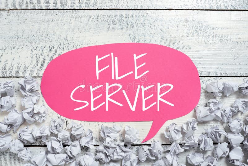 Begreppsmässig visningsfilserver. affärsidéenhet som kontrollerar åtkomsten till separat lagrade data royaltyfri bild