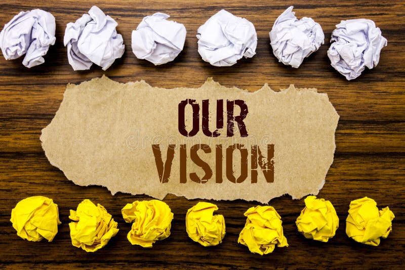 Begreppsmässigt handtextord vår vision Affärsidé för vision för marknadsföringsstrategi som är skriftlig på klibbig anmärkning so arkivbild Begreppsmässigt handtextord vår vision Affärsidé för vision för marknadsföringsstrategi som är skriftlig på klibbig anmärkning so arkivbild