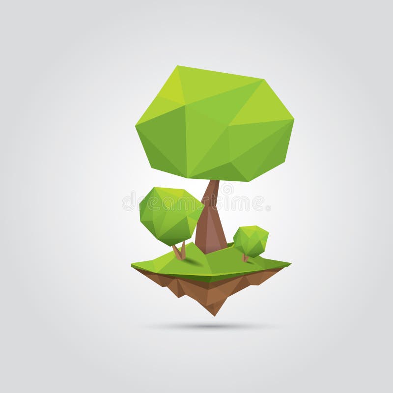 Begreppsmässigt polygonal träd också vektor för coreldrawillustration stock illustrationer Begreppsmässigt polygonal träd också vektor för coreldrawillustration stock illustrationer