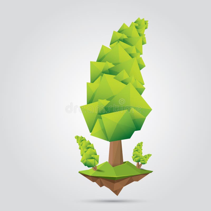 Begreppsmässigt polygonal träd också vektor för coreldrawillustration stock illustrationer Begreppsmässigt polygonal träd också vektor för coreldrawillustration stock illustrationer