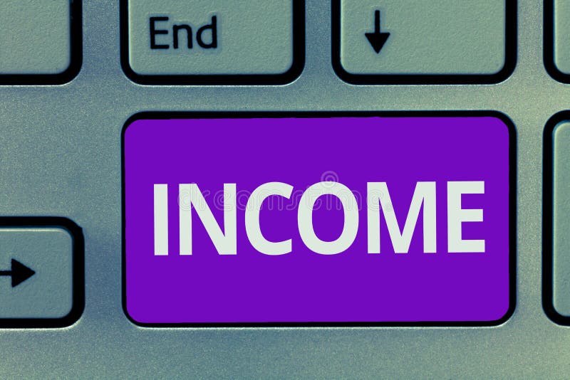 Begriffshandschrift, die Einkommen zeigt Geschäftsfoto-Textgeld empfangen besonders auf regelmäßiger Basis für Arbeit oder Investitionen