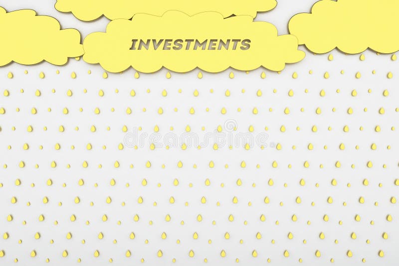 Begriffshintergrund, Geschäft, Finanzierung, Investition, die goldenen Wolken und Regen vektor abbildung Begriffshintergrund, Geschäft, Finanzierung, Investition, die goldenen Wolken und Regen vektor abbildung