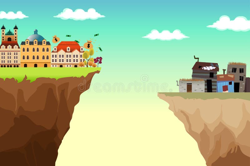 Begriffsillustration von Gap zwischen Reichen und Armen lizenzfreie abbildung Begriffsillustration von Gap zwischen Reichen und Armen lizenzfreie abbildung