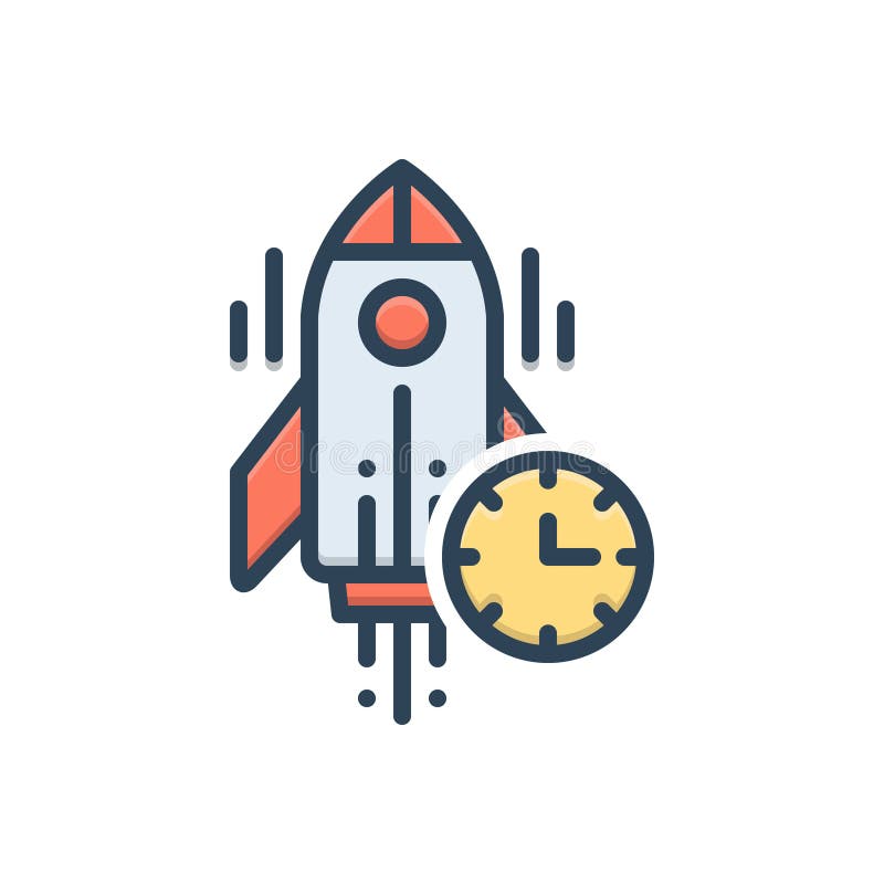 Color illustration icon for Begun, begin and start royalty free illustration