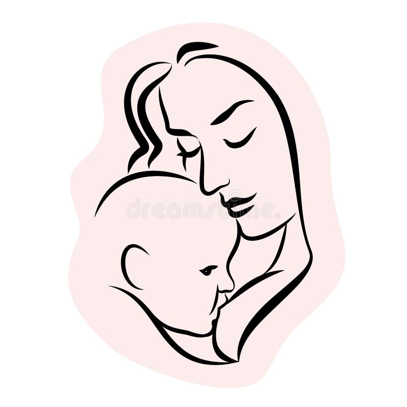 behandla som ett barn modern Stiliserat översiktssymbol Amma för kvinna vektor illustrationer behandla som ett barn modern Stiliserat översiktssymbol Amma för kvinna vektor illustrationer