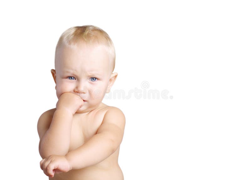 behandla som ett barn pojken isolerad tänkande white för ståenden fotografering för bildbyråer behandla som ett barn pojken isolerad tänkande white för ståenden fotografering för bildbyråer