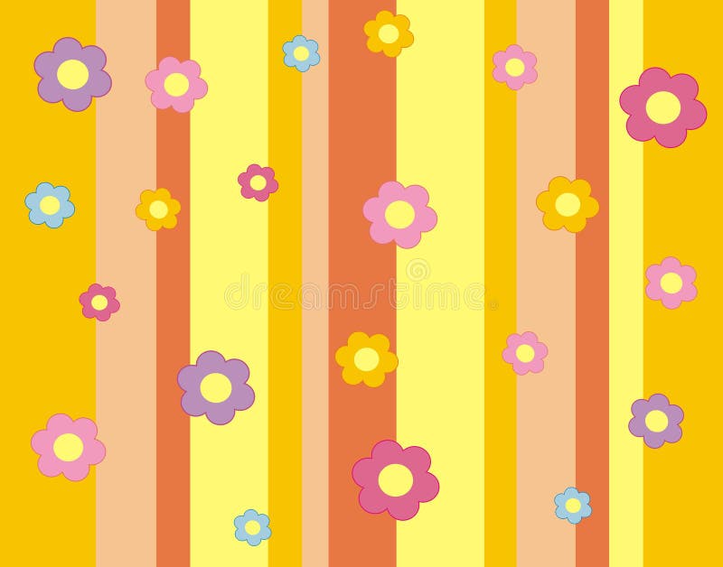 Behang met bloemen en stroken. stock illustratie Behang met bloemen en stroken. stock illustratie